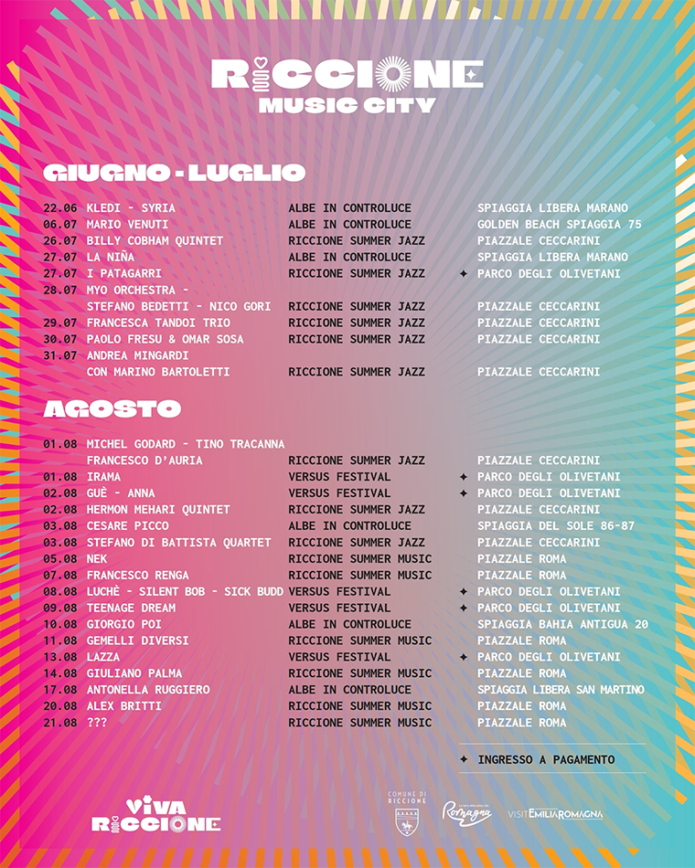 Riccione Music City Estate 2025 concerti